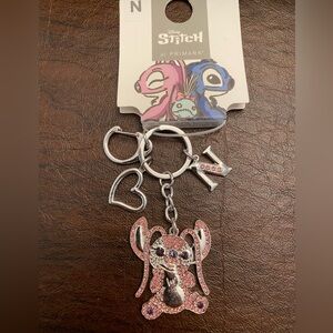 Disney Stitch Bling Keychain - Bag Charm/Key Chain - New - Letter “N”- 3”